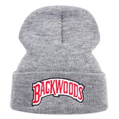 Letter Embroidery Beanie Solid Knit Hat Unisex Warm Skull Cap
