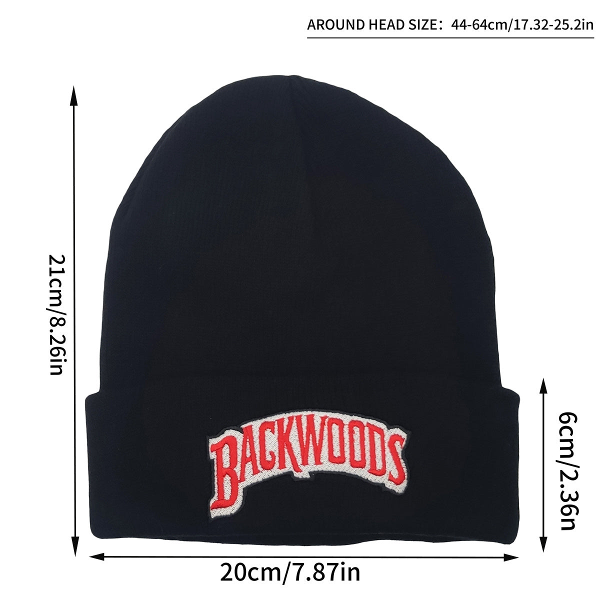 Letter Embroidery Beanie Solid Knit Hat Unisex Warm Skull Cap