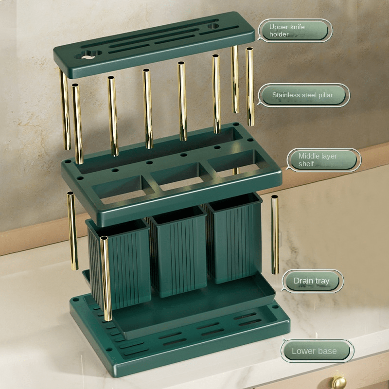 Kitchen Utensils Drain Rack Countertop Storage Rack
