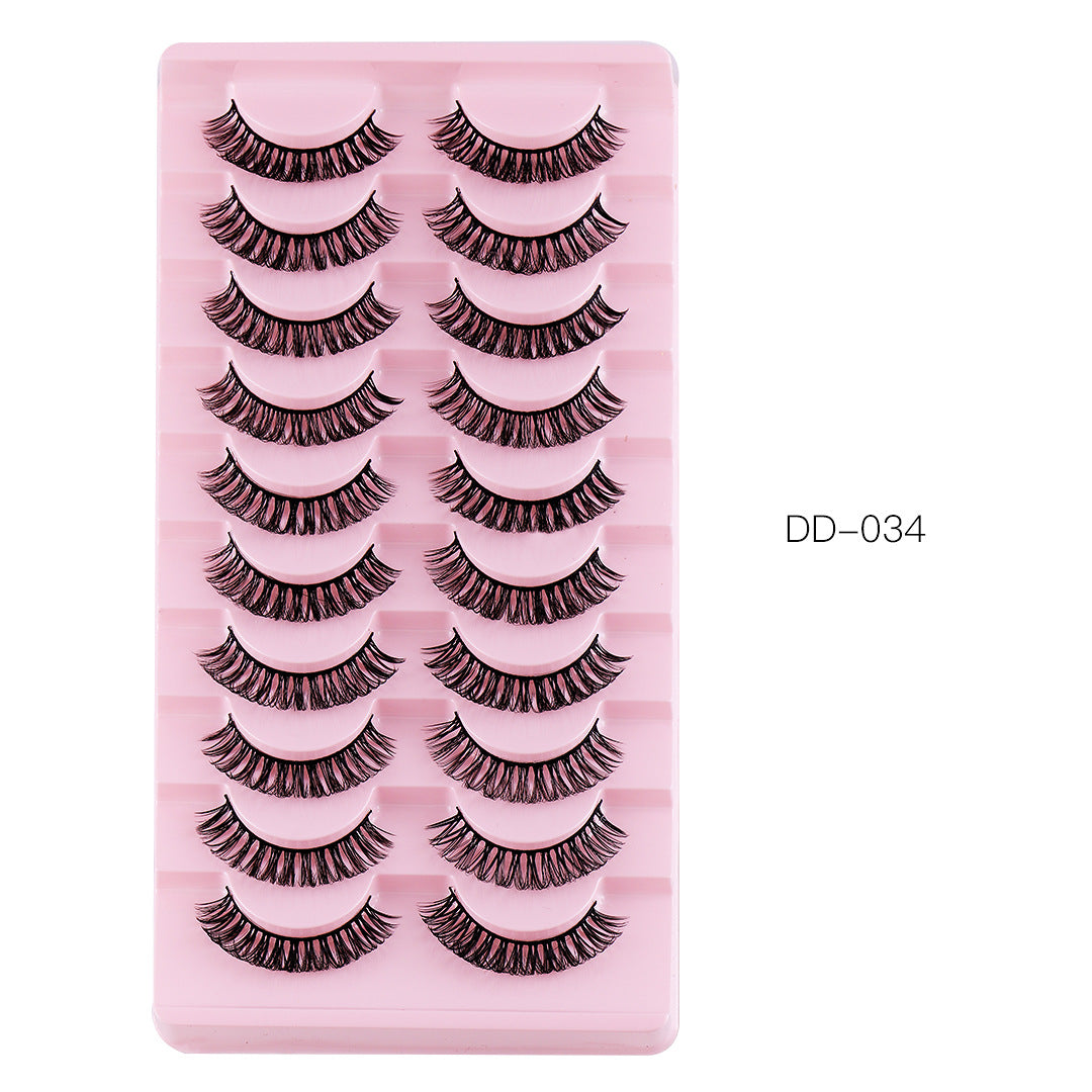 Curling Thick Volume Lashes Natural Look False Eyelashes 10 Pairs