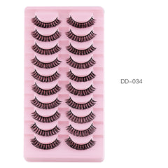 Curling Thick Volume Lashes Natural Look False Eyelashes 10 Pairs