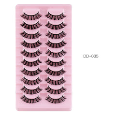 Curling Thick Volume Lashes Natural Look False Eyelashes 10 Pairs