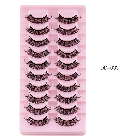 Curling Thick Volume Lashes Natural Look False Eyelashes 10 Pairs