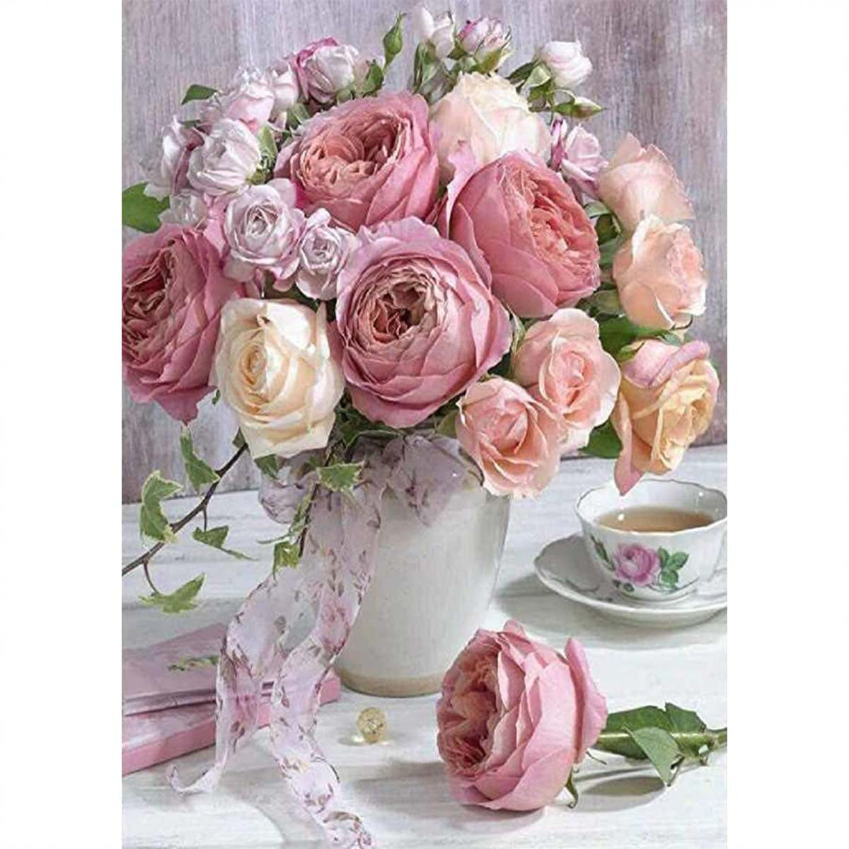 Rose Flower Diamond Painting Kit 5D for Adults Wall Decor 20x30cm