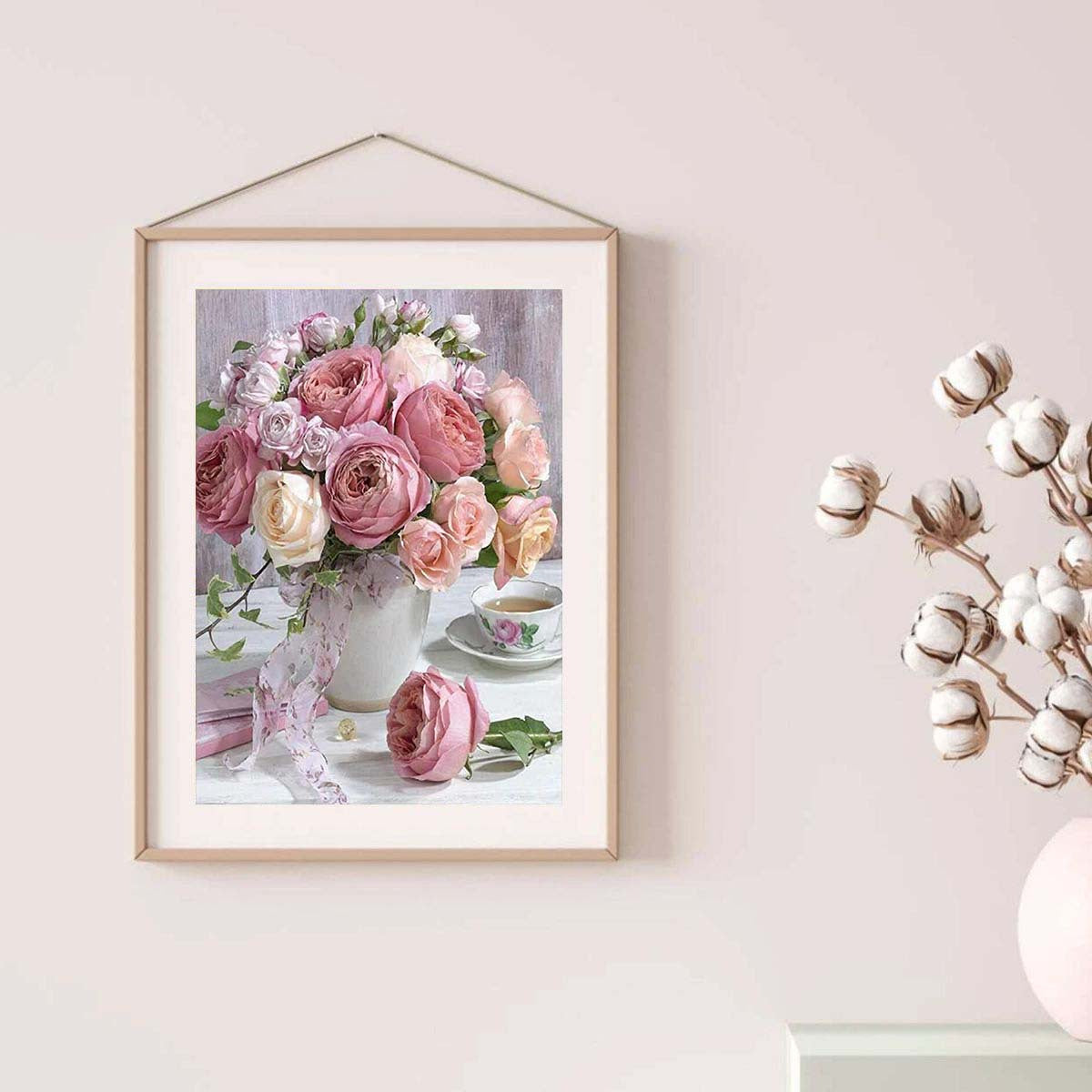 Rose Flower Diamond Painting Kit 5D for Adults Wall Decor 20x30cm