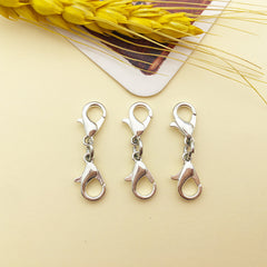 3pcs Double Head Lobster Clasps Golden Silvery For Jewelry Bracelet