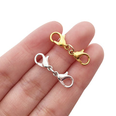 3pcs Double Head Lobster Clasps Golden Silvery For Jewelry Bracelet