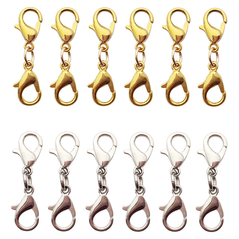 3pcs Double Head Lobster Clasps Golden Silvery For Jewelry Bracelet