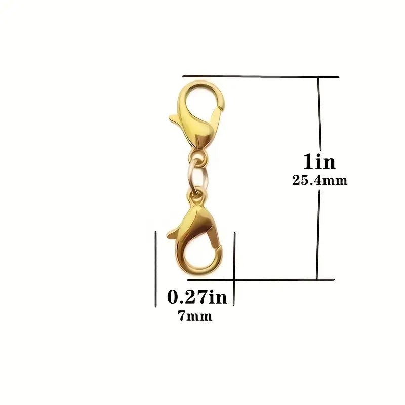 3pcs Double Head Lobster Clasps Golden Silvery For Jewelry Bracelet