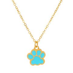 Colorful Cartoon Paw Pendant Necklace for Girls - Birthday Gift Jewelry