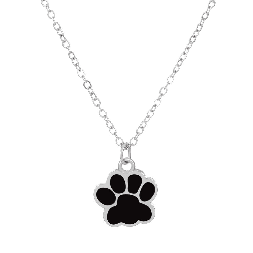 Colorful Cartoon Paw Pendant Necklace for Girls - Birthday Gift Jewelry