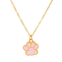 Colorful Cartoon Paw Pendant Necklace for Girls - Birthday Gift Jewelry