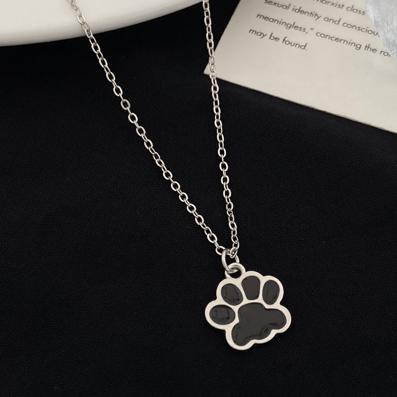 Colorful Cartoon Paw Pendant Necklace for Girls - Birthday Gift Jewelry