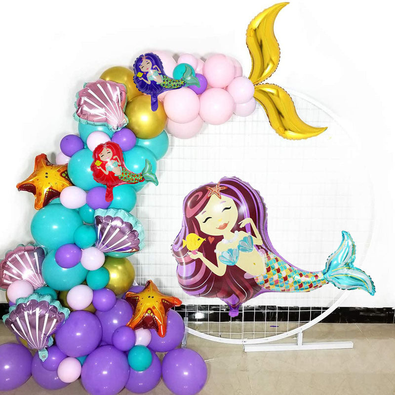 97pcs Mermaid Fish Tail Balloons for Birthday Party Decorations