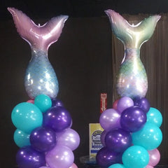 97pcs Mermaid Fish Tail Balloons for Birthday Party Decorations