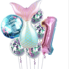 97pcs Mermaid Fish Tail Balloons for Birthday Party Decorations