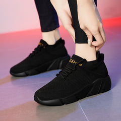 Women's Breathable Knit Sneakers Casual Lace Up Sock Shoes