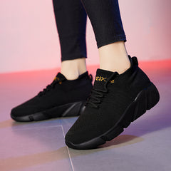 Women's Breathable Knit Sneakers Casual Lace Up Sock Shoes