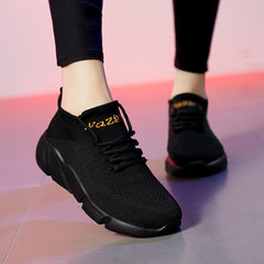 Women's Breathable Knit Sneakers Casual Lace Up Sock Shoes
