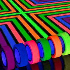 Whaline 6 Colors Neon Gaffer Cloth Tape UV Blacklight Glow