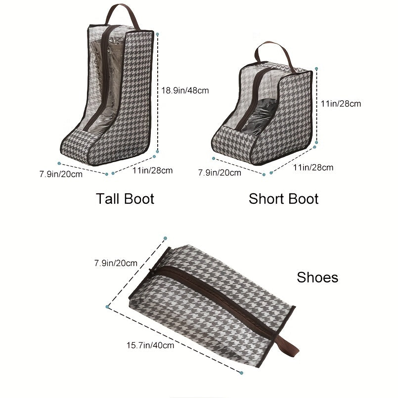 Houndstooth Shoe Bag Travel Boots Storage Pouch