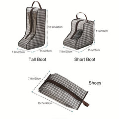 Houndstooth Shoe Bag Travel Boots Storage Pouch