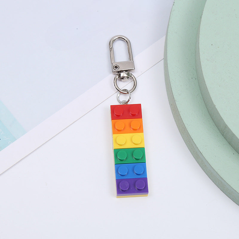 Rainbow Keychain LGBT Pride Building Blocks Accessory