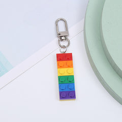 Rainbow Keychain LGBT Pride Building Blocks Accessory