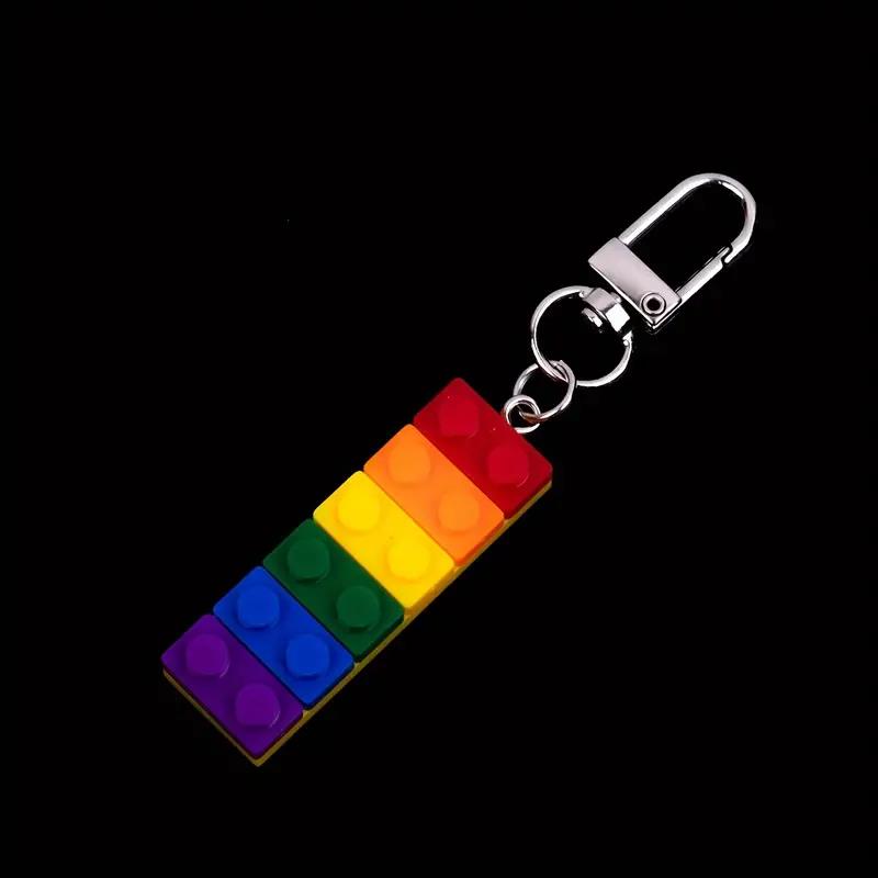 Rainbow Keychain LGBT Pride Building Blocks Accessory