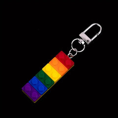 Rainbow Keychain LGBT Pride Building Blocks Accessory
