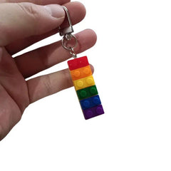 Rainbow Keychain LGBT Pride Building Blocks Accessory