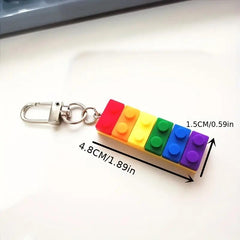 Rainbow Keychain LGBT Pride Building Blocks Accessory