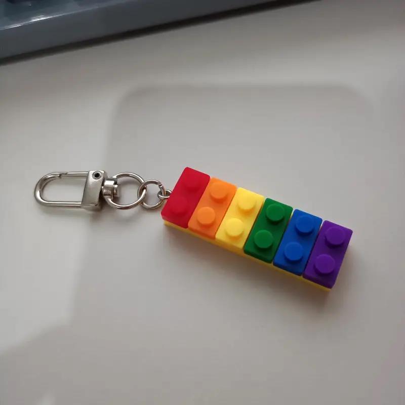 Rainbow Keychain LGBT Pride Building Blocks Accessory