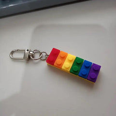Rainbow Keychain LGBT Pride Building Blocks Accessory