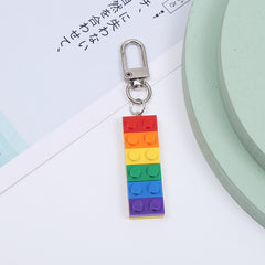 Rainbow Keychain LGBT Pride Building Blocks Accessory