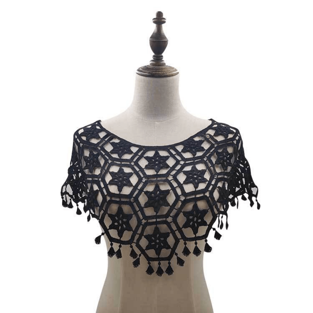 Geometric Tassel Wrap Dress Cover Up Cape