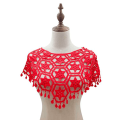 Geometric Tassel Wrap Dress Cover Up Cape