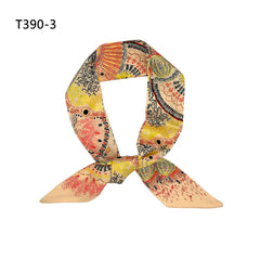 Boho Dotted Print Skinny Scarf Long Ribbon Neckerchief Satin