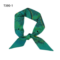 Boho Dotted Print Skinny Scarf Long Ribbon Neckerchief Satin