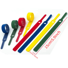 10pcs Reusable Nylon Loop Ties Colorful Data Cable Strap