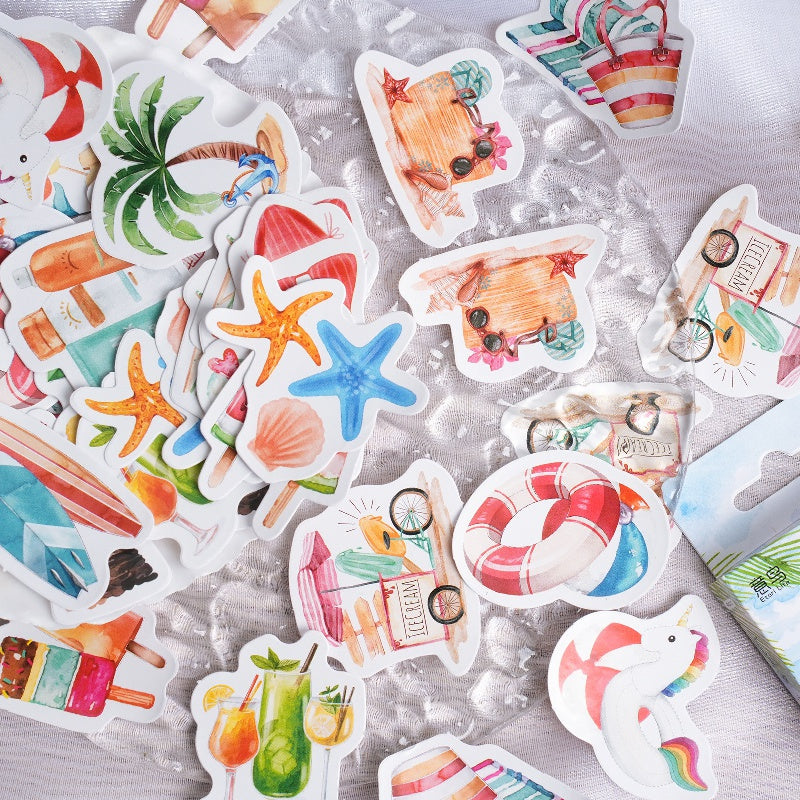 46pcs Surf Together Series Stickers for Computer Mobile Phone Water Cup