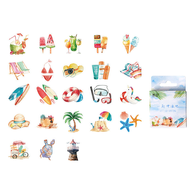 46pcs Surf Together Series Stickers for Computer Mobile Phone Water Cup