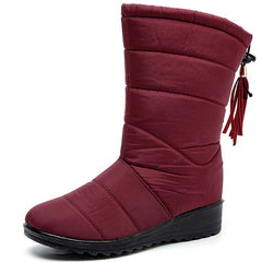 Waterproof Snow Boots Winter Wedge Shoes Women's Footwear