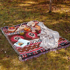 Ethnic Vintage Picnic Mat Machine Washable for Camping Beach Sofa RV