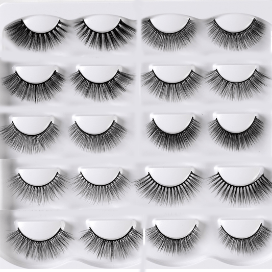 10 Pairs 3D Fluffy False Eyelashes Natural Volume Long Makeup Lash Extension
