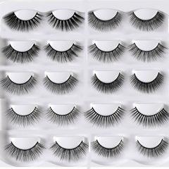 10 Pairs 3D Fluffy False Eyelashes Natural Volume Long Makeup Lash Extension