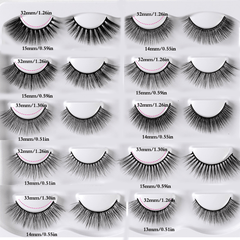 10 Pairs 3D Fluffy False Eyelashes Natural Volume Long Makeup Lash Extension