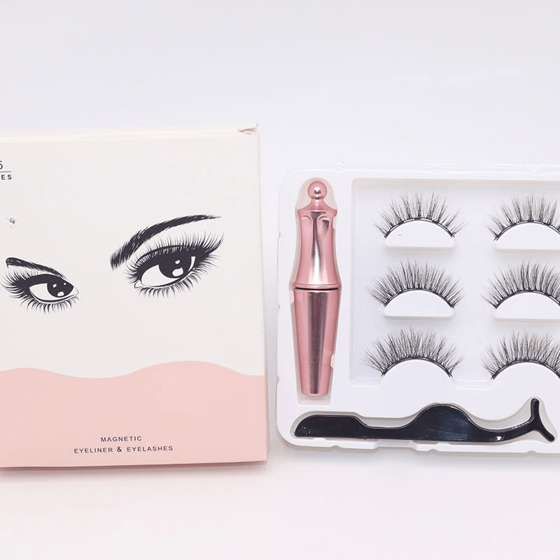 Magnetic Eyelashes & Eyeliner 3 Pairs Kit