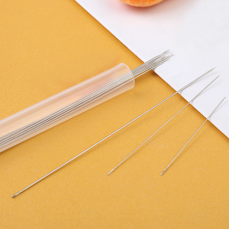 34pcs Set Bead Needles Curved/ Straight Needle Threader Ring for DIY Beading
