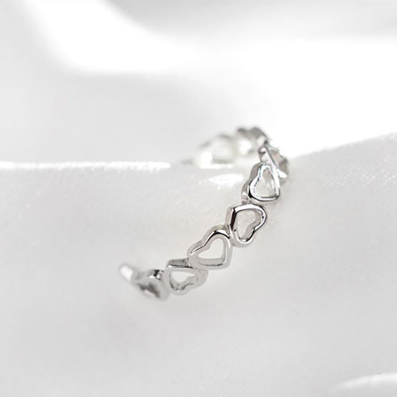Hollow Heart Stainless Steel Ring Figure Silver Ring